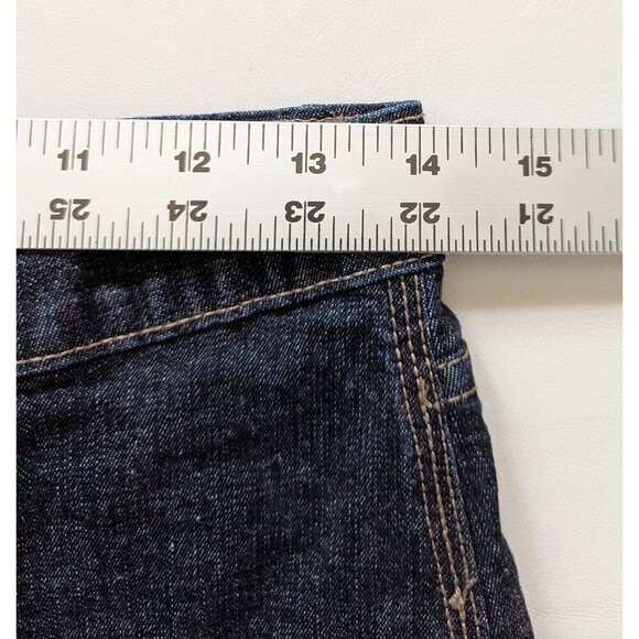 Women's Denim Mini Stretch Skirt With Raw Hem Dark Wash Size 6/28" - Picture 4 of 7